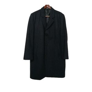 London Fog DARK CHARCOAL Men's Signature Wool-Blend Overcoat, US 44R
